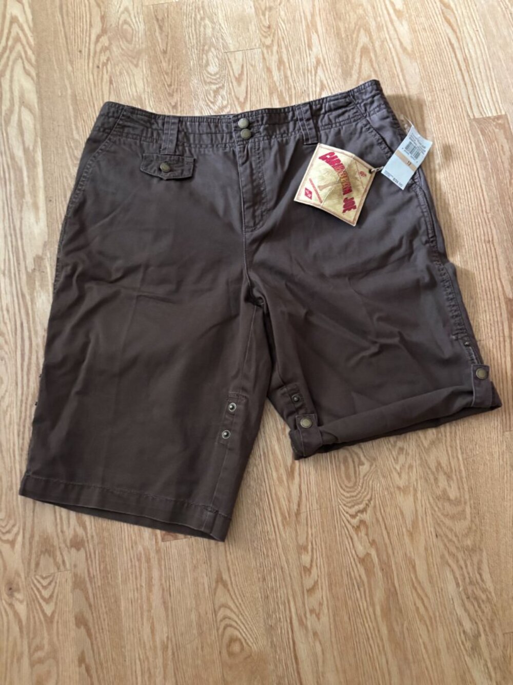 CARIBBEAN JOE ‘Let Go’ Bermuda Cuffed Shorts Lightweight Coconut Shell Size 12